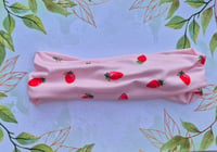Image 3 of Cute strawberry print 3 in 1 headband & scrunchie