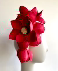 Image 3 of Cardinal red flower headpiece 
