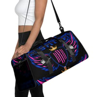 Image 2 of BOSSFITTED Black Neon Pink and Blue Duffle Bag