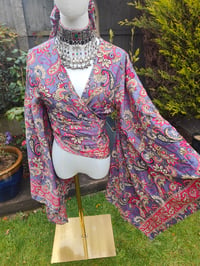Image 6 of Pefkos co ord sarong set -autumnal pinks