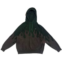 Image 2 of (L-XL) Nike Hoodie Flame Seires Green DYED "Sutawa" 548