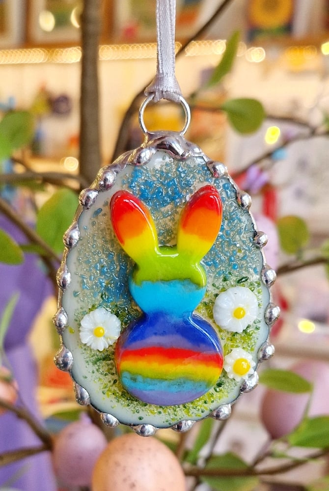 Image of Fused Glass Easter Egg.