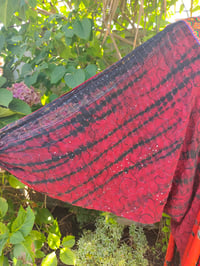 Image 3 of Wanderlust maxi dress Sari tie dye RED upto 18 uk