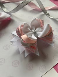 Image 3 of White and Pink Hair Bow