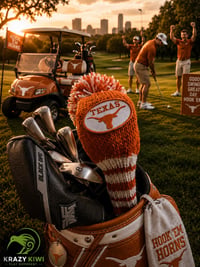 Image 3 of Texas Longhorns custom Golf Club Cover hand knit logo College football fan  gift