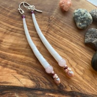 Image 2 of Large Dentalium with Rose Quartz & Fresh Water Pearls - Qunukamken Collection