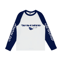 Image 1 of TAKE A RISK NAVY- LONG SLEEVE T SHIRT