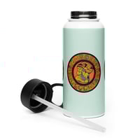 Image 4 of Mayan Calendar, Wheel of Time, Stainless steel water bottle with a straw lid