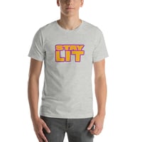 Image 4 of STAY LIT GOLD/PURPLE/PINK Short-Sleeve Unisex T-Shirt