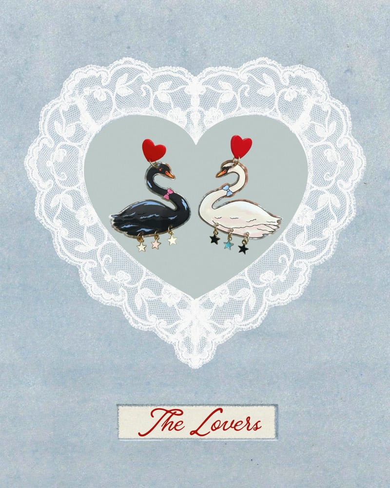 Image of The Lovers swan earrings