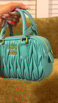 Image 4 of Teal Matelassé leather bag 