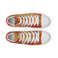 Image 7 of Gold and Red Textured Antique Goth Inspired Women’s high top canvas shoes