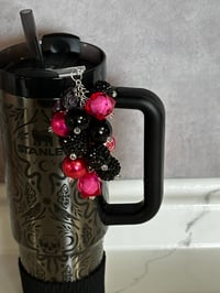 Image 3 of Black & Pink Tumbler Straw Bauble