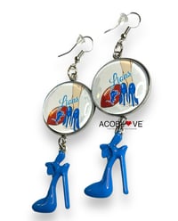 Image 2 of Go blue Detroit Football Stilettos Earrings 