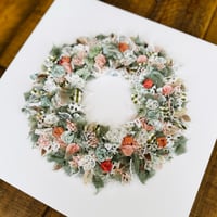 Image 1 of Large Embroidered Peach Wreath