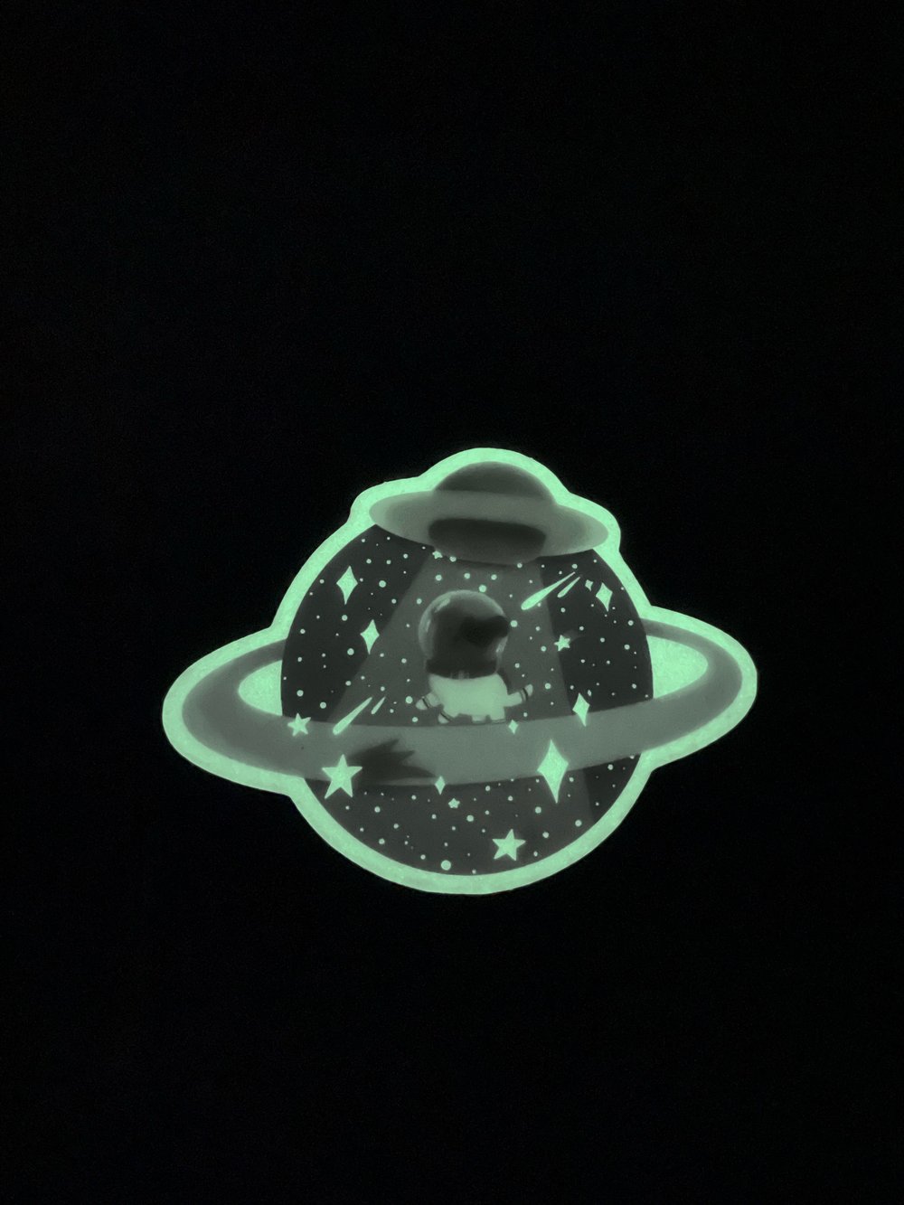 Image of Space Dog Glow in the Dark Sticker