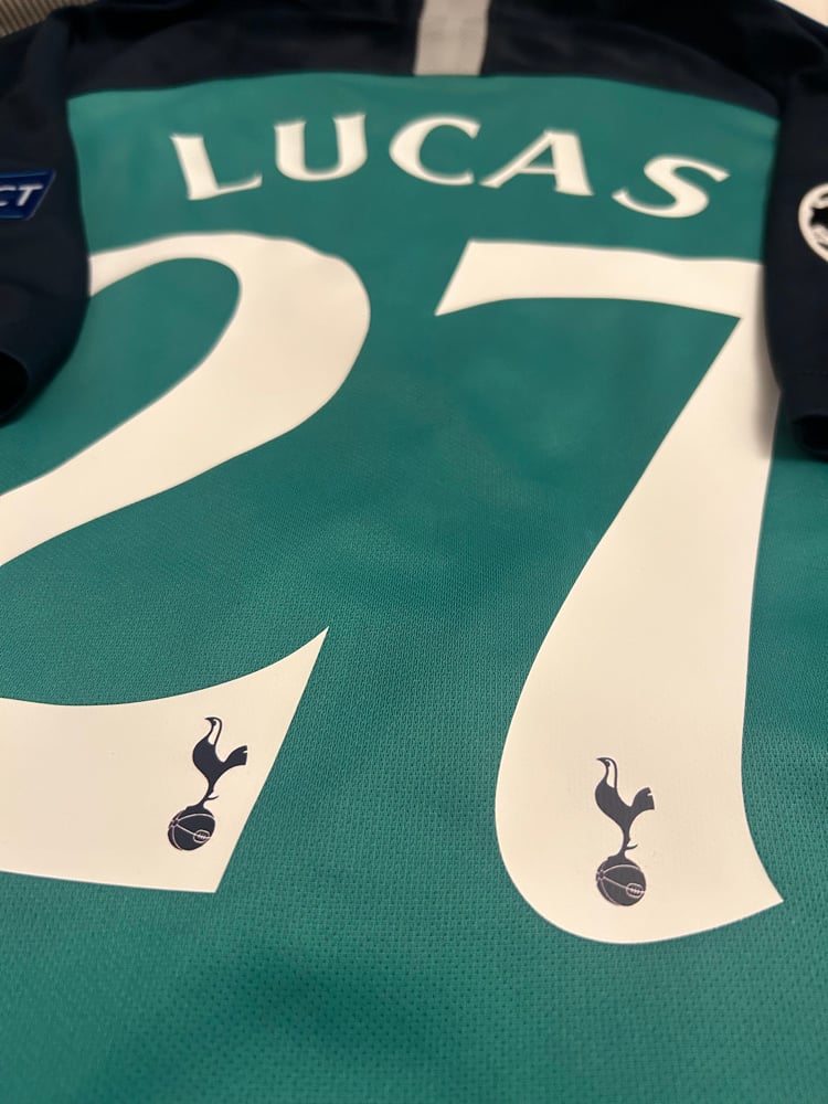 Image of Tottenham Hotspur “LUCAS 27” 2018/19 Third Shirt + patches.  (L)