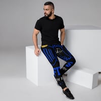 Image 2 of BOSSFITTED Black and Blue AOP Men's Joggers