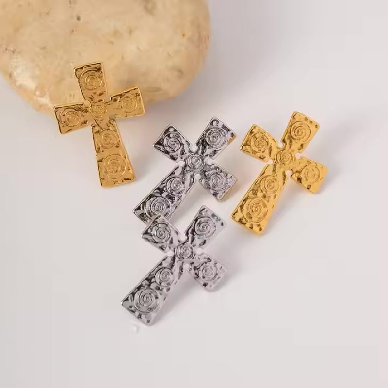 Image of “Khrome Cross Stud Earrings"
