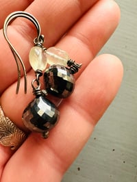 Image 1 of hematite disco ball earrings