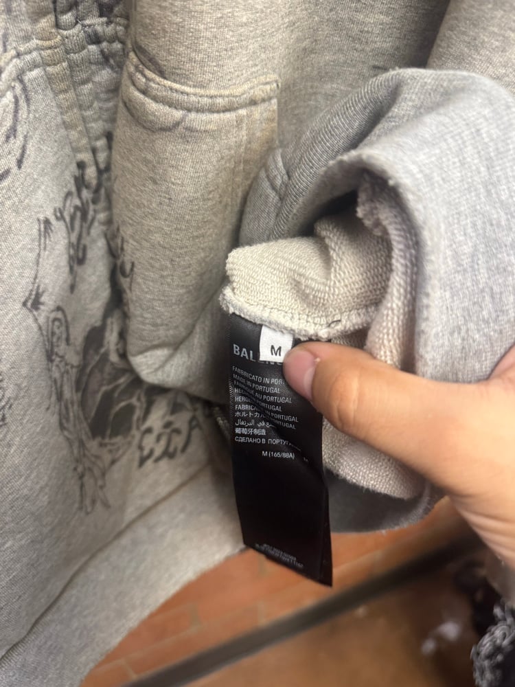 Image of Balenciaga Tattoo 2023 Gray Zip Up