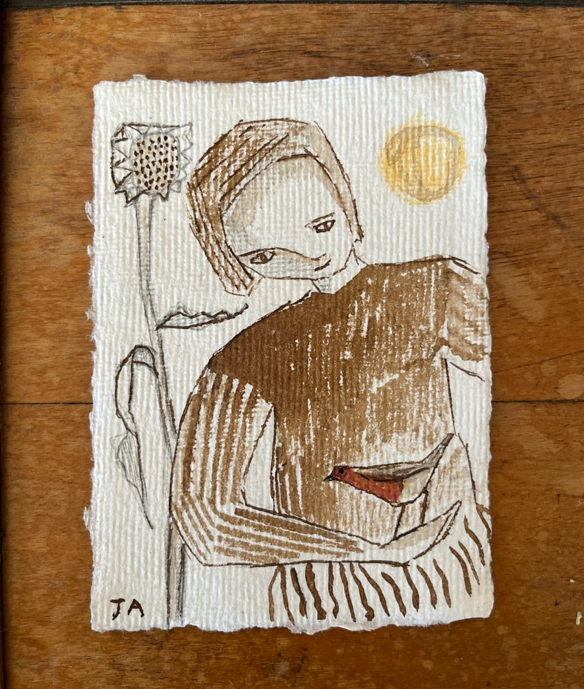 Image of Girl and Robin 