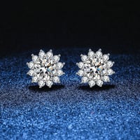 Image 4 of NeeTim 1CT Moissanite Earring For Women Girl 925 Sterling Silver Sparkling Diamond Ear Studs Wedding