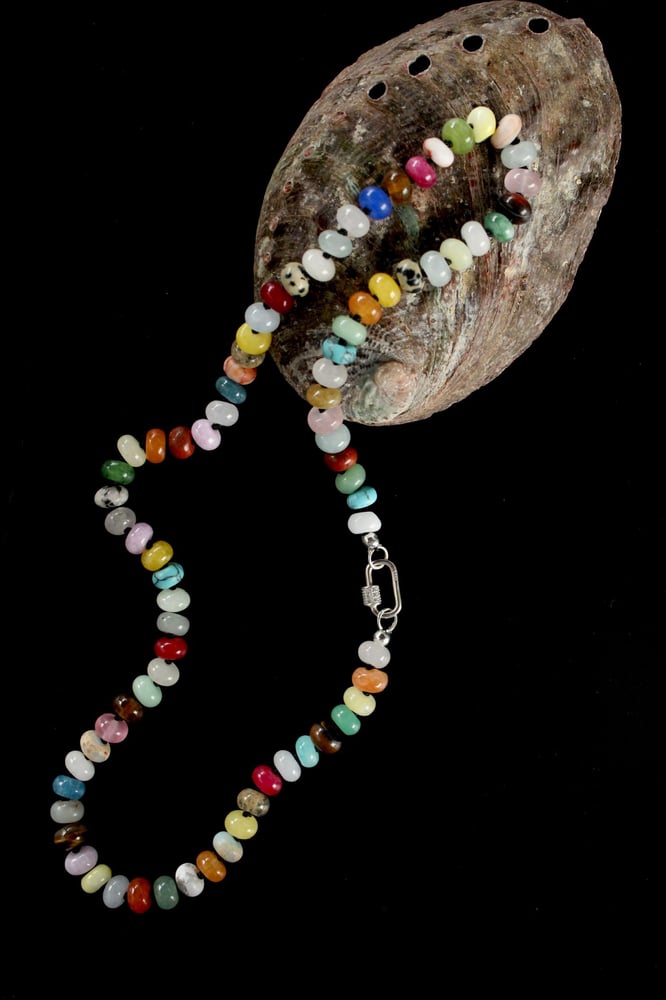 Image of All gemstones knotted necklace