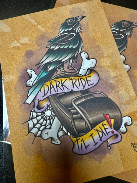 Image of 5x7" Haunted Mansion "Dark Ride til I Die" Print