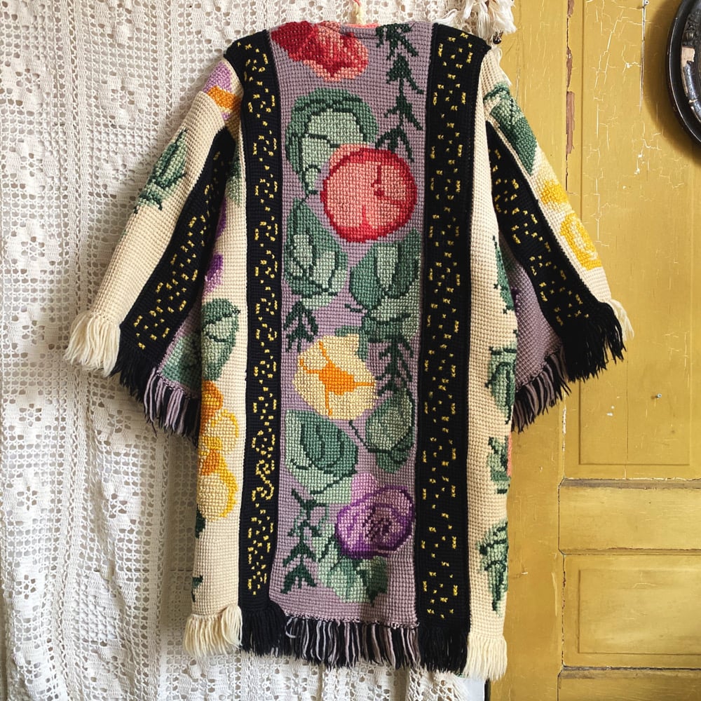 Image of Morning Glory Fringe Granny Sweater