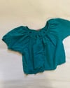 70s cotton flutter sleeve blouse 