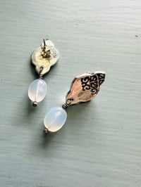 Image 4 of Lavender Chalcedony Medallion Post Earrings