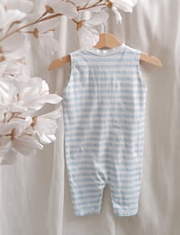 Image 3 of Baby Boy Onesie for Sitter Photoshoot | Jeremy | neutral beige | 9-12 months | blue stripes