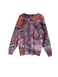 Image 5 of M Unisex Adult Soft Long Sleeve Tee in Bold Warm Geode Ice Dye