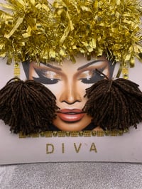 Chocolate Swirl Puff Yarn Earrings  