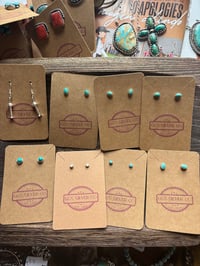 Image 1 of Small Stud Turquoise Earrings 