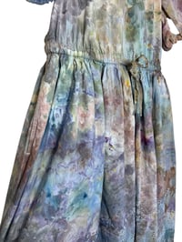 Image 6 of 2X/3X Plus 100% Cotton Eyelet Midi Dress in Muted Earth Tones Ice Dye