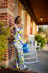 Image 3 of Square Neck Dress w/Side Slit