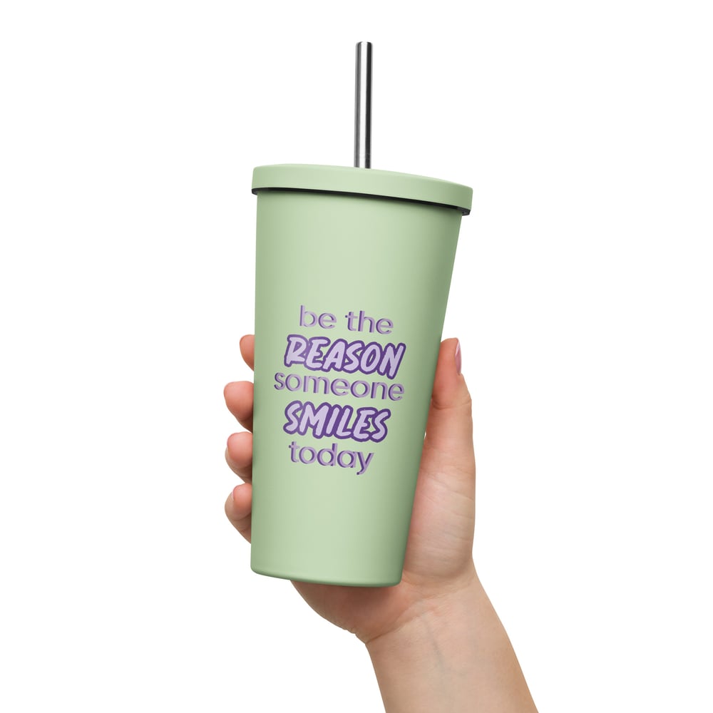 Image of Insulated quote 3 tumbler with a straw