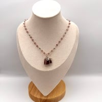 Image 2 of Mauve Wire-Wrapped Sea Glass Necklace