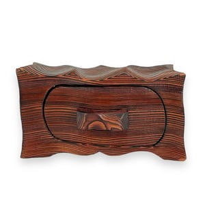 Image of WAVY GRAINED WOODEN DRAWER BOX