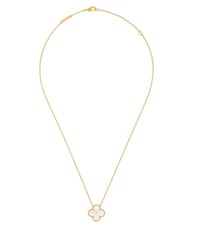 Image 2 of White&Gold Clover Necklace