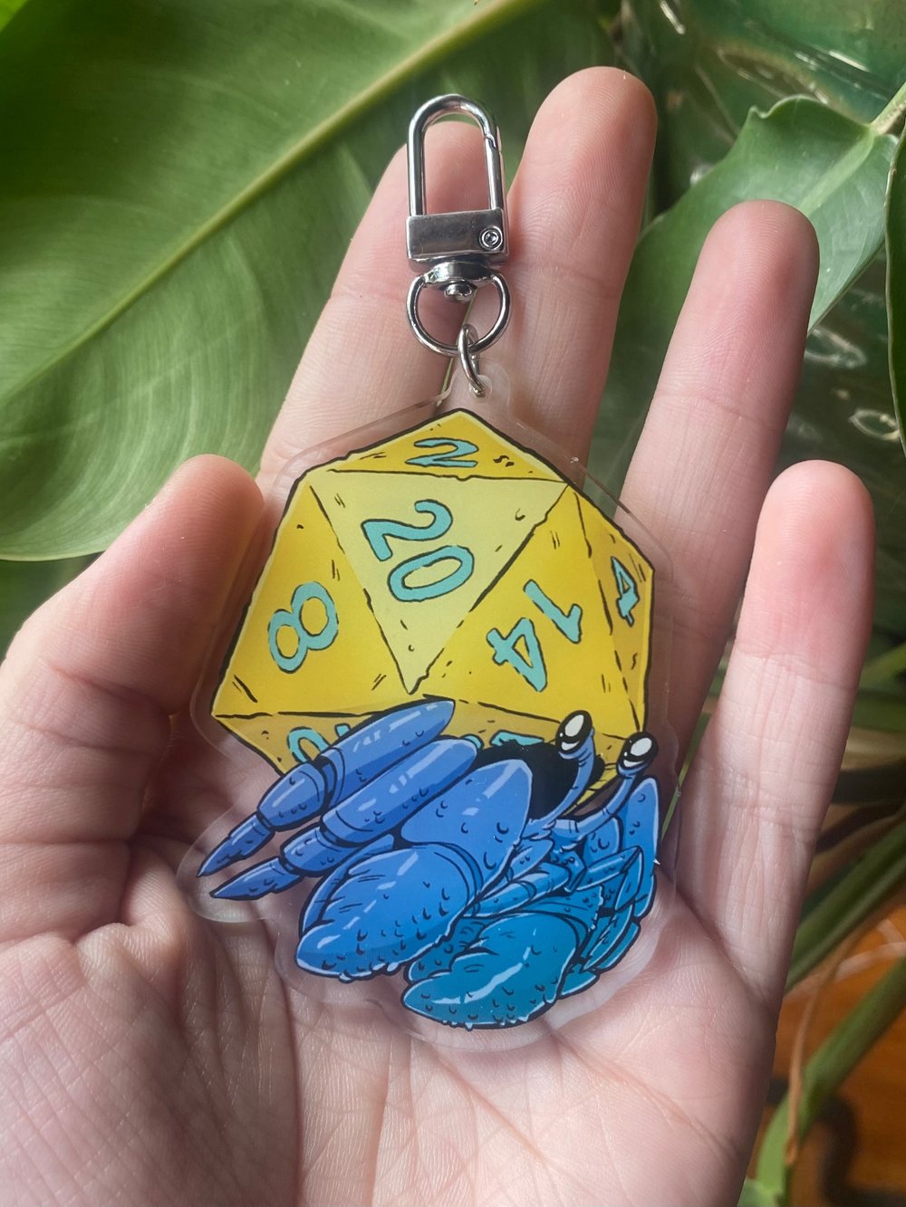 Hermit Crab D20 Acrylic Keychain