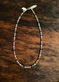 18” Multi Stone Fluted Pearl Necklace