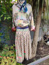 Image 6 of Milan Hareem/ Bloomer/ Balloon  trousers with matching head scarf -cream blue upto 14 uk