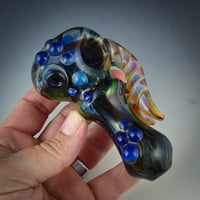 Image 2 of Space Glass Spoon with Latticino Horns