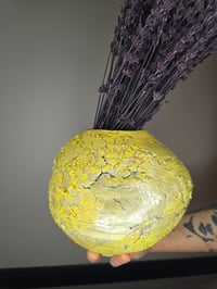 Image 2 of Yellow Crackle Vase #2