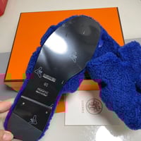Image 2 of WOMENS SMURF BLUE HERM SLIDES