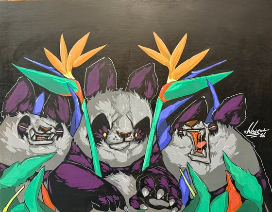 Image of Giants in Paradise 14”x17” Wood Panel original