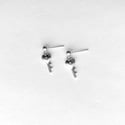 Silver Heart Key Earrings